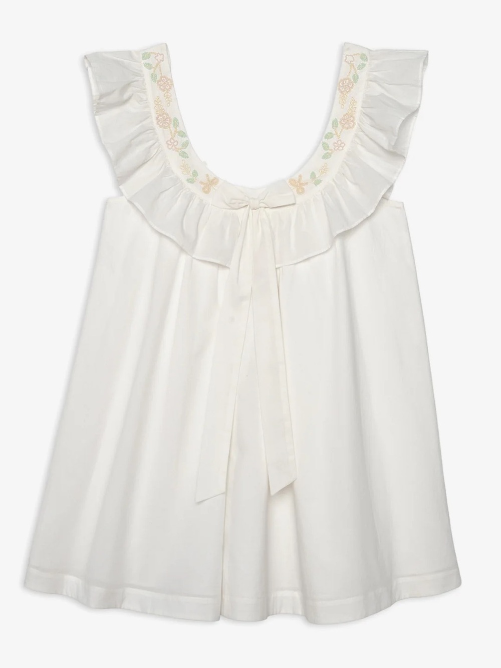 NWT (M) For Love & Lemons Cora Retro Cotton Slip Dress Babydoll Nightgown Beaded - Picture 9 of 12